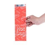 HOT DOG BAG 3-3/4x1-1/4x12" LG FOIL/ RED PAPER PRINTED 100/cs