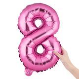 BALLOON NUMBER "8" MYLAR 16" SELF-SEALING PINK