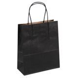 RETAIL BAG 7x3-1/4x8-1/2" W/ HANDLES PAPER BLACK 100/cs
