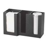 ORGANIZER PLASTIC NAPKIN/LID 3 SECTION BLACK