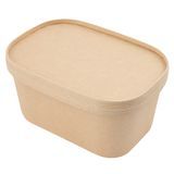 TAKEOUT BOWL 25oz PAPER OVAL 6-3/4x4-1/2" KRAFT 100/cs