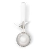 #6 Disher, round bowl, 3-1/8" bowl dia., 5-1/3 oz. capacity, 18-8 stainless with one-piece color coded white plastic handle, USA Made, Vollrath 47139