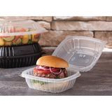 TAKEOUT HINGED 22oz 6x6x3" MWAVE POLYPRO CLEAR 450/cs