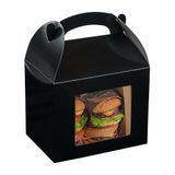 GABLE BOX w/WINDOW GREASEPROOF 10x7x8" PAPER BLACK 100/cs