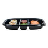 BENTO BOX 51oz 12-1/4x9-3/4" 5-COMPT PLS BLACK 50/cs