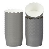 BAKING CUP 10oz 3-1/2"dia SCALLOP PAPER GRAY 200/cs