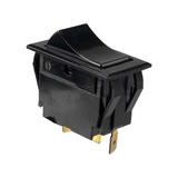 Allpoints 42-1235 Rocker Switch, on/on, SPDT, (3) 1/4" tab terminals, black, 125/250v, 10/15 amp