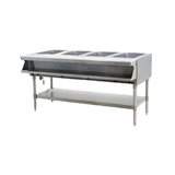 Eagle SHT4-208-X Sealed Well Hot Food Table, electric, open base, 63-1/2"W x 32-1/4"D x 35-1/2"H, wet or dry operation, (4) 12" x 20" stainless steel