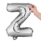 BALLOON LETTER "Z" MYLAR 16" SELF-SEALING SILVER