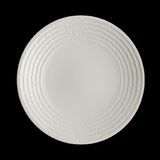 RATTAN PLATE 9" ROUND COUPE EMBOSSED WHITE 1DZ/CS