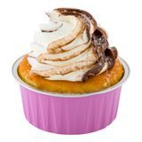 BAKING CUP 4oz ROUND 3-1/4"dia 1-1/2"h ALUMINUM PINK 100/cs