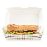 CLAMSHELL HOT DOG 6-3/4x3-1/2" 3-1/2"h PAPER PLAID 100/cs