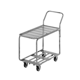 Channel STKC200 Utility Stocking Cart, mobile, 38-1/4"H x 18-1/2"W x 44"D, wire top shelf, tubular bottom shelf, all welded construction, bright