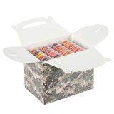 GABLE/ LUNCH BOX COMPOSTABLE 10x7x8" PAPER CAMOUFLAGE 25/cs