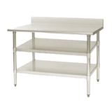 Eagle 24132SADJUS-18/3 Work Table Undershelf, 132"W x 24"D, adjustable, 18/304 stainless steel, for tables with Uni-Lok hat channel frame