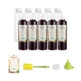 JUICE BOTTLES W/ CAPS & LABELS 16oz 14-1/2"h PLS CLEAR 10/cs