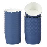 BAKING CUP 10oz 3-1/2"dia SCALLOP PAPER BLUE 200/cs