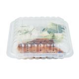CLAMSHELL 40oz 9"sq 3"h MW 3-COMPT PLASTIC CLEAR 50/cs