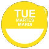 LABEL TUESDAY 3" REMOVEABLE ROUND PEEL E-Z YELLOW 500/rl