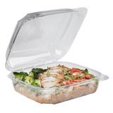 CLAMSHELL CONTAINER 39oz 7-3/4"sq 2-1/2h PET CLR 100/cs