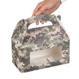 GABLE/ LUNCH BOX w/ WINDOW 9-1/2x5" PAPER CAMOUFLG 100/cs