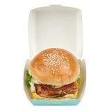 MINI BURGER BOX 2-3/4"sq PAPER TURQUOISE 100/cs