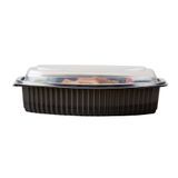 FOOD CONTAINER/ LID 28oz MW 9-1/4x5-3/4" PLS BLACK 100/cs