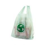 T-SHIRT BAG 1/6sz 12x6-1/2x22" CMPST PLASTIC GREEN 100/cs