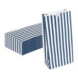 BAG PAPER 4-1/4x2-1/4x8-1/2" #2lb BLUE/ WHITE STRIPE 100/cs