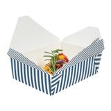 TAKEOUT BIO-PAK #3 8-1/2x6-1/4 REC 71oz PAPER BLUE&WHT 200/cs