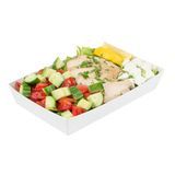 SUSHI TRAY 8x5" RECT MED PAPER WHITE 100/cs