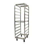 Baxter BXSFA-15B1 Roll-In Single Oven Rack, (15) 18" x 26" pans, 4" OC spacing, single end load, aluminum construction, Baxter style lift, for use in