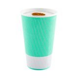 HOT CUP 20oz PAPER RIPPLE WALL LIGHT GREEN 250/cs