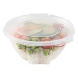 BOWL W/ LID 24oz 6-3/4x6-1/2" MW TAMPER PLASTIC CLEAR 100/cs