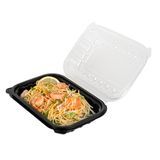 CLAMSHELL CONTAINER MW 24oz 9x6x3" PP BLK/ CLR 100/cs