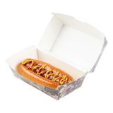 CLAMSHELL HOT DOG 6-3/4x3-1/2" 3-1/2"h PAPER CAMOUFLGE 100/cs