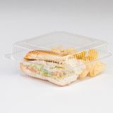 CONTAINER HINGED PS CLEAR SQ 8.75x8.25x3.5 200/cs DFI-LBH-785