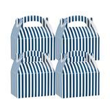 GABLE/ LUNCH BOX COMPOSTABLE 6x3-1/2" PAPER BLUE&WHT 25/cs