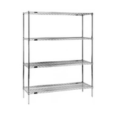 Eagle 1860V74-X Red-i-Pak Shelving Unit, 4-tier, 60"W x 18"D x 74"H, wire shelves with patented QuadTruss design, (4) 74"H 2-piece posts, tapered