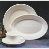 PRINCESS PLATTER 11-1/2" OVAL STONEWARE CREAM WHITE 12ea/cs