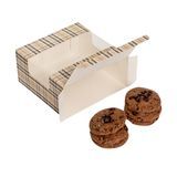 CAKE BOX 6-1/4"sq W/ WINDOW PAPER BLUE/ WHT STRIPE 100/cs