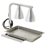 PORTABLE HEATLAMP 2BULB CHROME W/BOTTOM PLATE & PAN 120V/60/1