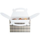 GABLE/ LUNCH BOX COMPOSTABLE 8-1/2x4-3/4 PAPER PLAID 100/cs