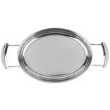 10-inch Miramar display cookware oval 18-8 grade stainless steel au gratin pan in mirror finish, Vollrath 49420