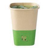 HOT CUP 12oz 4-1/4"h SINGLE PAPER KRAFT/ GREEN 25/cs