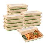 TAKEOUT LRG 34oz 8-1/2x5-1/4" CMPST BAMBOO/ PLA NAT 50/cs