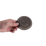 FLAT LID 3-1/2"dia F/ 12 16 24oz CMPST PLA BLACK 1000/cs