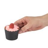 BAKING CUP 3oz 2-1/2"dia MINI SCALLOP PAPER BLACK 200/cs