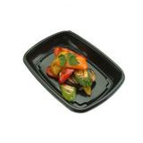 TAKEOUT 30oz RECT MICROWAVE PP 9.25"x6.5"x1.8"h BLK 300/cs