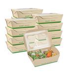 LUNCH BOX 57oz 8x5-1/2" WINDOW CMPST BAMBOO/ PLA NAT 50/cs